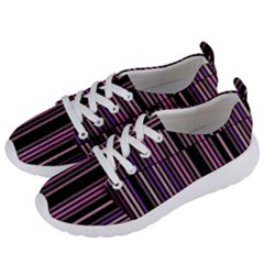 Shades Of Pink And Black Striped Pattern Women s Lightweight Sports Shoes by yoursparklingshop