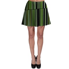 Shades Of Green Stripes Striped Pattern Skater Skirt by yoursparklingshop