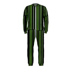 Shades Of Green Stripes Striped Pattern Onepiece Jumpsuit (kids)