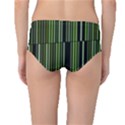 Shades of Green Stripes Striped Pattern Mid-Waist Bikini Bottoms View2