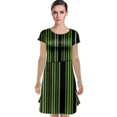 Shades Of Green Stripes Striped Pattern Cap Sleeve Nightdress by yoursparklingshop