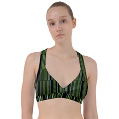 Shades Of Green Stripes Striped Pattern Sweetheart Sports Bra by yoursparklingshop