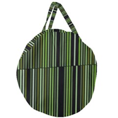 Shades Of Green Stripes Striped Pattern Giant Round Zipper Tote by yoursparklingshop