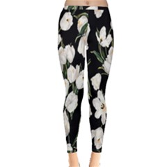 White Tulip Print Inside Out Leggings