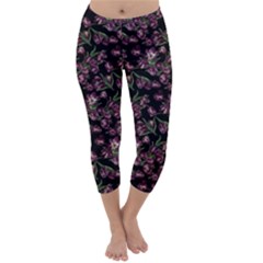 Tulip Print Capri Winter Leggings  by CasaDiModa