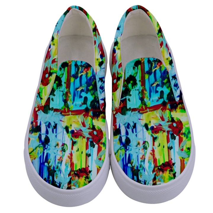 Birds   Caged And Free Kids  Canvas Slip Ons