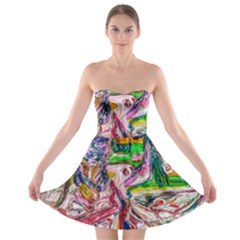 Budha Denied The Shine Of The World Strapless Bra Top Dress by bestdesignintheworld