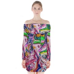 Budha Denied The Shine Of The World Long Sleeve Off Shoulder Dress by bestdesignintheworld