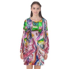 Budha Denied The Shine Of The World Long Sleeve Chiffon Shift Dress  by bestdesignintheworld