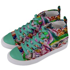 Budha Denied The Shine Of The World Women s Mid-top Canvas Sneakers by bestdesignintheworld