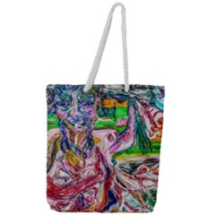 Budha Denied The Shine Of The World Full Print Rope Handle Tote (large) by bestdesignintheworld