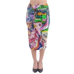 Budha Denied The Shine Of The World Midi Pencil Skirt by bestdesignintheworld