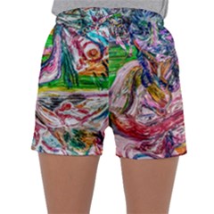 Budha Denied The Shine Of The World Sleepwear Shorts by bestdesignintheworld