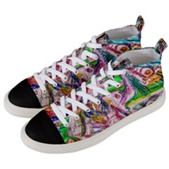 Budha Denied The Shine Of The World Men s Mid-top Canvas Sneakers by bestdesignintheworld