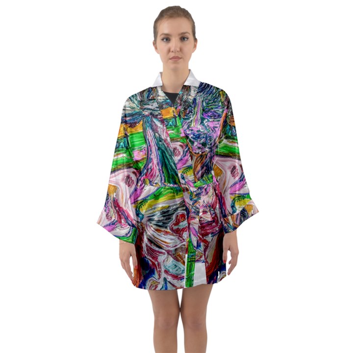 Budha Denied The Shine Of The World Long Sleeve Kimono Robe