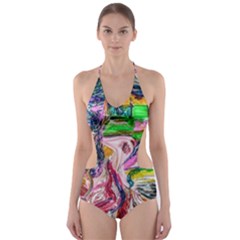 Budha Denied The Shine Of The World Cut-out One Piece Swimsuit by bestdesignintheworld