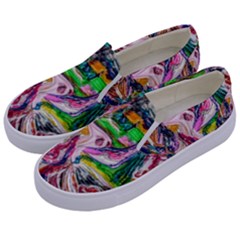 Budha Denied The Shine Of The World Kids  Canvas Slip Ons by bestdesignintheworld