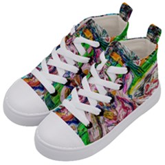 Budha Denied The Shine Of The World Kid s Mid-top Canvas Sneakers by bestdesignintheworld