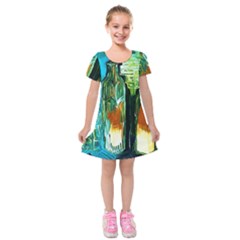 Ceramics Of Ancient Land 2 Kids  Short Sleeve Velvet Dress by bestdesignintheworld