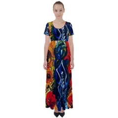 1 Butterfly 1 High Waist Short Sleeve Maxi Dress