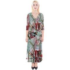 Hidden Strings Of Urity 10 Quarter Sleeve Wrap Maxi Dress