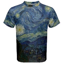 The Starry Night  Men s Cotton Tee by Valentinaart