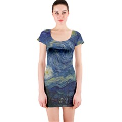 The Starry Night  Short Sleeve Bodycon Dress by Valentinaart