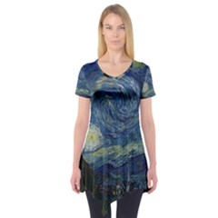 The Starry Night  Short Sleeve Tunic  by Valentinaart