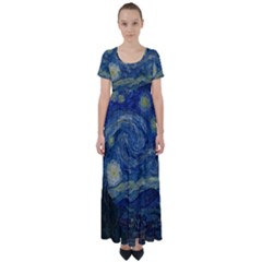 The Starry Night  High Waist Short Sleeve Maxi Dress