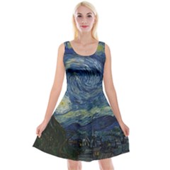 The Starry Night  Reversible Velvet Sleeveless Dress by Valentinaart