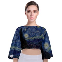 The Starry Night  Tie Back Butterfly Sleeve Chiffon Top