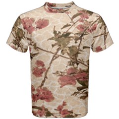 Textured Vintage Floral Design Men s Cotton Tee by dflcprints