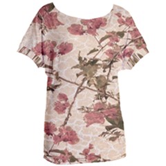 Textured Vintage Floral Design Women s Oversized Tee by dflcprints