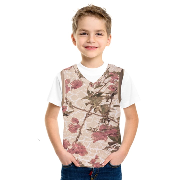 Textured Vintage Floral Design Kids  SportsWear