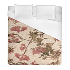 Textured Vintage Floral Design Duvet Cover (full/ Double Size) by dflcprints