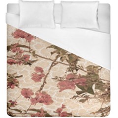 Textured Vintage Floral Design Duvet Cover (king Size) by dflcprints