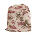 Textured Vintage Floral Design Drawstring Pouches (XXL) View1