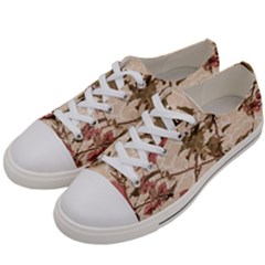 Textured Vintage Floral Design Women s Low Top Canvas Sneakers by dflcprints