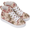 Textured Vintage Floral Design Kid s Hi-Top Skate Sneakers View3