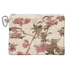 Textured Vintage Floral Design Canvas Cosmetic Bag (xl) by dflcprints