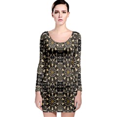 Wonderful Fantasy Pearl Flowers Landscape Long Sleeve Bodycon Dress by pepitasart