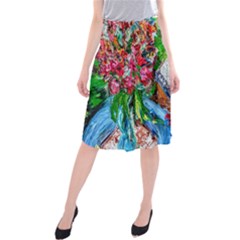 Paint, Flowers And Book Midi Beach Skirt by bestdesignintheworld