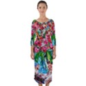 Paint, Flowers And Book Quarter Sleeve Midi Bodycon Dress View1