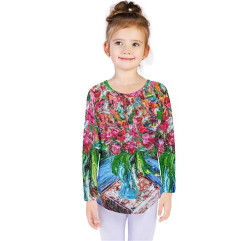 Paint, Flowers And Book Kids  Long Sleeve Tee by bestdesignintheworld