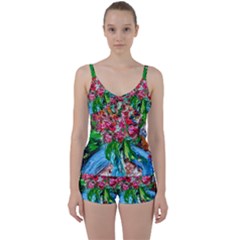 Paint, Flowers And Book Tie Front Two Piece Tankini by bestdesignintheworld