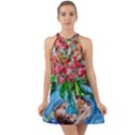 Paint, Flowers And Book Halter Tie Back Chiffon Dress View1