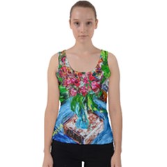 Paint, Flowers And Book Velvet Tank Top