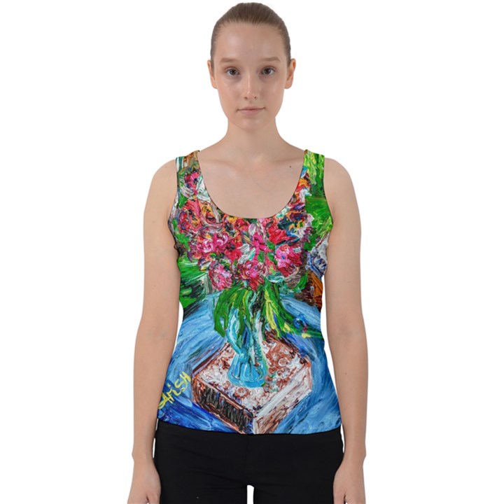 Paint, Flowers And Book Velvet Tank Top