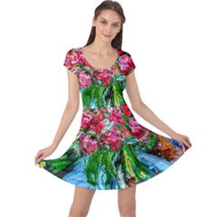 Paint, Flowers And Book Cap Sleeve Dress by bestdesignintheworld