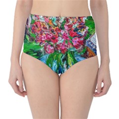 Paint, Flowers And Book High-waist Bikini Bottoms by bestdesignintheworld